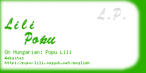 lili popu business card